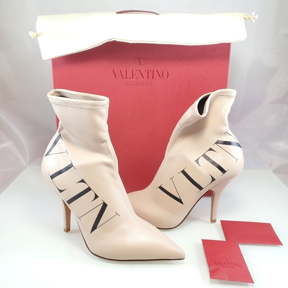 Valentino Garavani Shoes - NWT$1000 Valentino Garavani VLTN Logo Eco-Leather Sock Bootie Boots